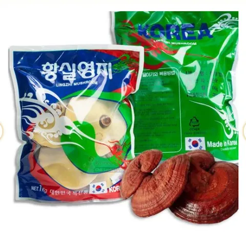 Nấm Linh Chi Tự Nhiên - Nấm linh chi vàng Lingzhi Mushroom Hàn Quốc Gói 1kg