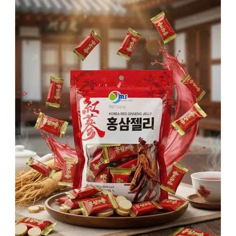 Kẹo Hồng Sâm Dẻo Korean Red Ginseng Jelly Hàn Quốc Túi 160g