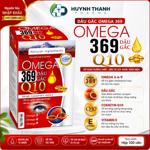 Thực Phẩm Hỗ Trợ Omega 369 Q10 Dầu Gấc Vitamin E - Hộp 100 Viên