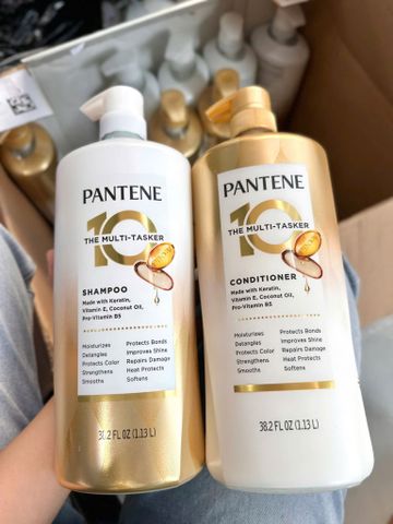 (HÀNG CHÍNH HÃNG MỸ) SET GỘI VÀ XẢ PANTENE THE MULTI TASKER 10 SHAMPOO & CONDITIONER 1.13LIT