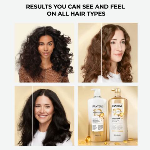 (HÀNG CHÍNH HÃNG MỸ) SET GỘI VÀ XẢ PANTENE THE MULTI TASKER 10 SHAMPOO & CONDITIONER 1.13LIT