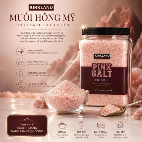 (HÀNG CHÍNH HÃNG MỸ) MUỐI HỒNG KIRKLAND PINK SALT 2.27kg