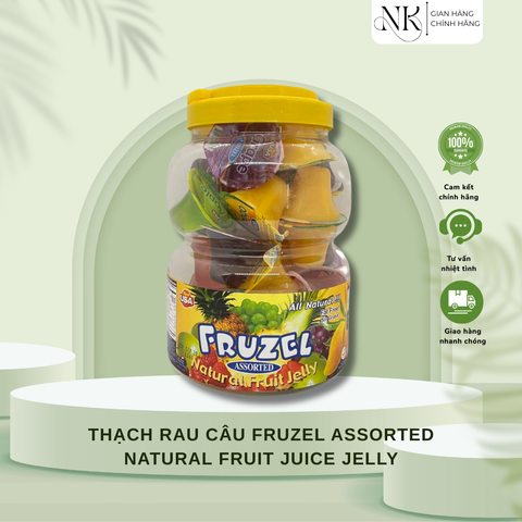 ( HÀNG CHÍNH HÃNG MỸ) THẠCH RAU CÂU FRUZEL ASSORTED NATURAL FRUIT JUICE JELLY 1.45KG