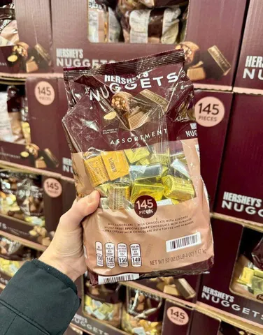 (HÀNG CHÍNH HÃNG MỸ) KẸO SOCOLA HEYSHEY’S NUGGETS 145 viên - 1.47kg - 4 vị