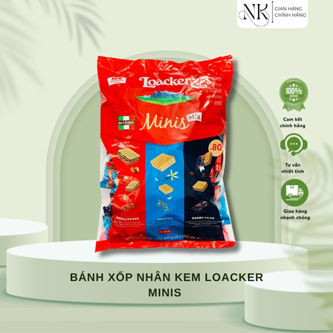 (HÀNG CHÍNH HÃNG MỸ) BÁNH XỐP NHÂN KEM LOACKER MINIS 800G