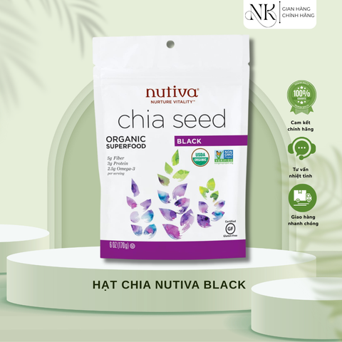(HÀNG CHÍNH HÃNG MỸ) HẠT CHIA NUTIVA BLACK Túi 907G