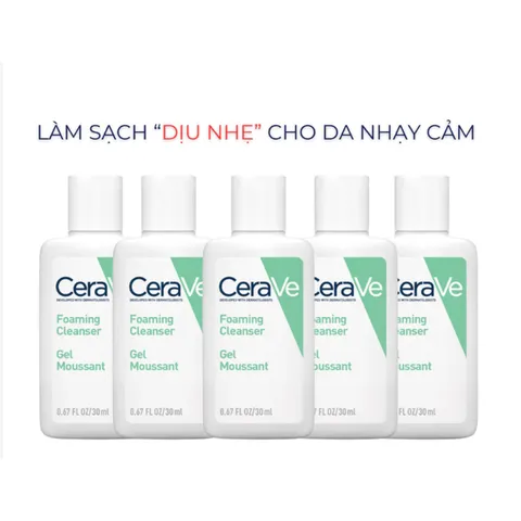 [Minisize] Sữa Rửa Mặt Cerave Foaming Cleanser, Làm Sạch Sâu Cho Da Dầu Mụn 30ml