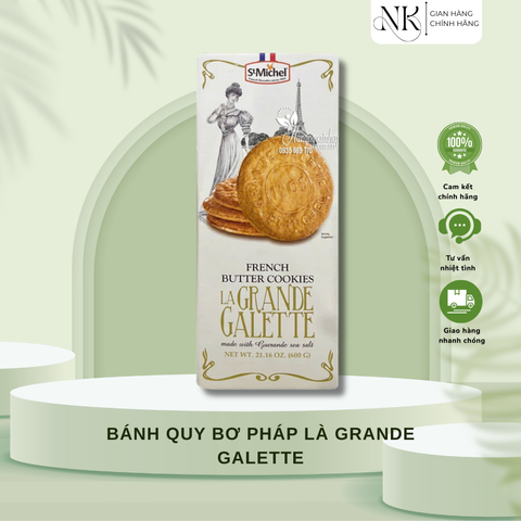 ( HÀNG CHÍNH HÃNG MỸ )BÁNH QUY BƠ PHÁP LÀ GRANDE GALETTE 600g
