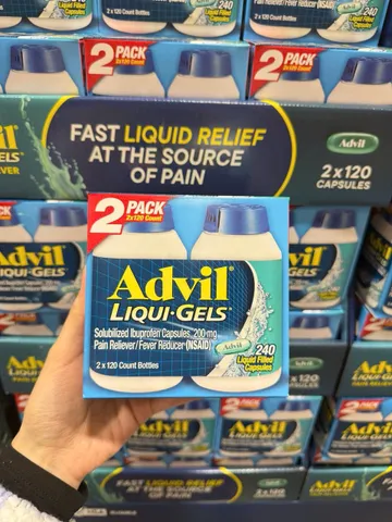 (HÀNG CHÍNH HÃNG MỸ) VIÊN UỐNG GIẢM ĐAU ADVIL LIQUI-GELS 2X120 viên
