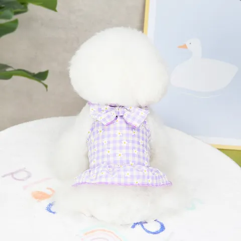 Váy Nơ Kẻ Caro (Tặng kẹp nơ) cho thú cưng - Áo, váy cho chó mèo, thú cưng - Ziềng iu Petshop