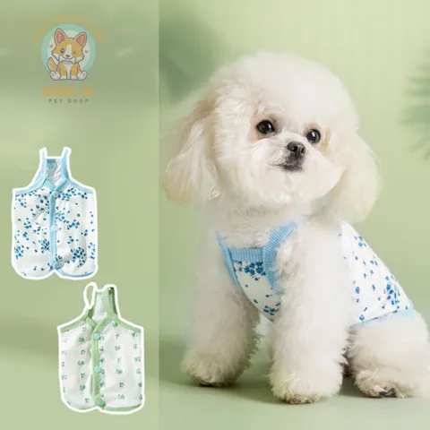 Áo Hai Dây Hoa Nhí (Tặng kẹp nơ nhỏ) - Áo cho cún, mèo - Phụ kiện chó mèo - Ziềng iu Petshop