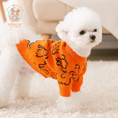 Áo Len Voi Con (Tặng kẹp nơ) cho thú cưng - Áo, váy cho chó mèo, thú cưng - Ziềng iu Petshop