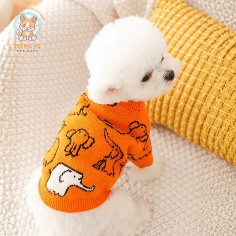 Áo Len Voi Con (Tặng kẹp nơ) cho thú cưng - Áo, váy cho chó mèo, thú cưng - Ziềng iu Petshop