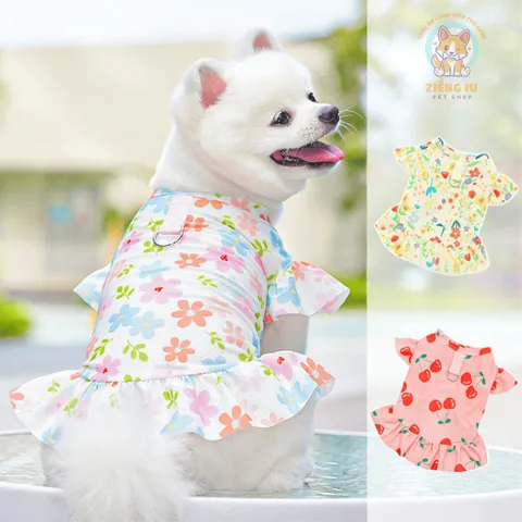 Váy Xuân Hạ (Có Size Lớn) cho thú cưng - Tặng kẹp nơ nhỏ - Áo, váy cho chó mèo, thú cưng - Ziềng iu Petshop