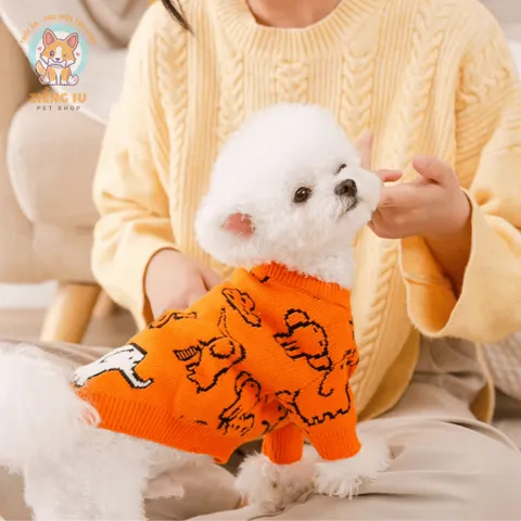 Áo Len Voi Con (Tặng kẹp nơ) cho thú cưng - Áo, váy cho chó mèo, thú cưng - Ziềng iu Petshop