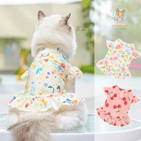 Váy Xuân Hạ (Có Size Lớn) cho thú cưng - Tặng kẹp nơ nhỏ - Áo, váy cho chó mèo, thú cưng - Ziềng iu Petshop