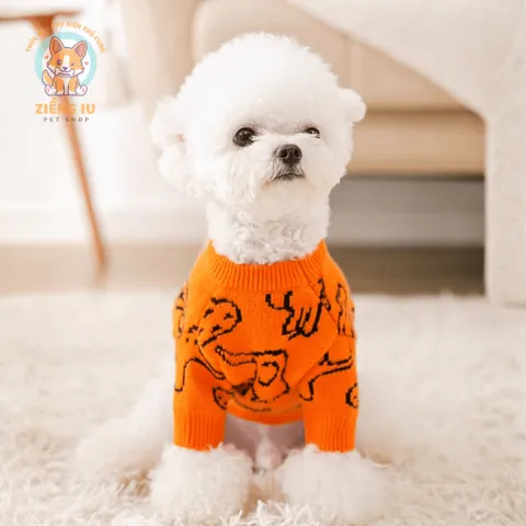 Áo Len Voi Con (Tặng kẹp nơ) cho thú cưng - Áo, váy cho chó mèo, thú cưng - Ziềng iu Petshop
