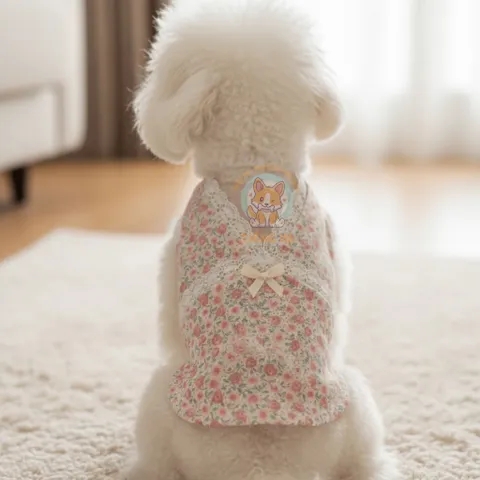 Áo Hoa Nhí Vintage (Tặng kẹp nơ) cho thú cưng - Áo, váy cho chó mèo, thú cưng - Ziềng iu Petshop