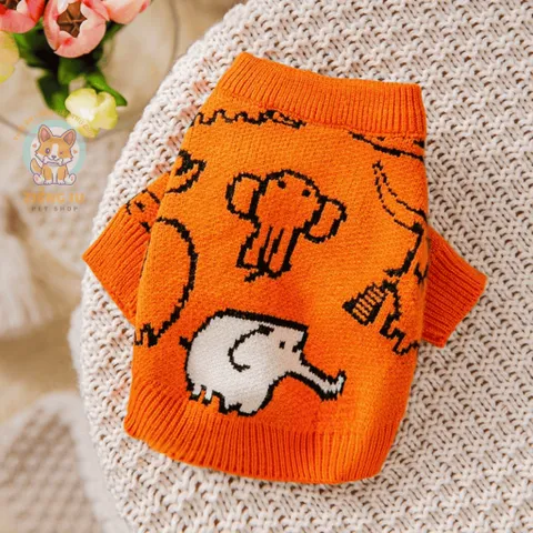 Áo Len Voi Con (Tặng kẹp nơ) cho thú cưng - Áo, váy cho chó mèo, thú cưng - Ziềng iu Petshop
