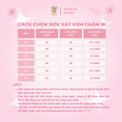 Váy chấm bi trắng kem (Tặng kẹp nơ) - Áo, váy cho chó mèo, thú cưng - Ziềng iu Petshop