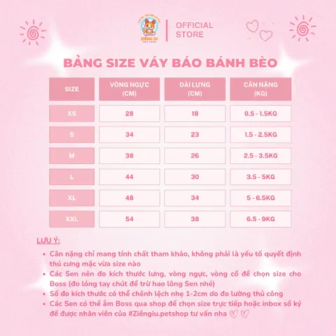 Váy Xòe Báo Bánh Bèo (Tặng kẹp nơ) cho thú cưng - Áo, váy cho chó mèo, thú cưng - Ziềng iu Petshop