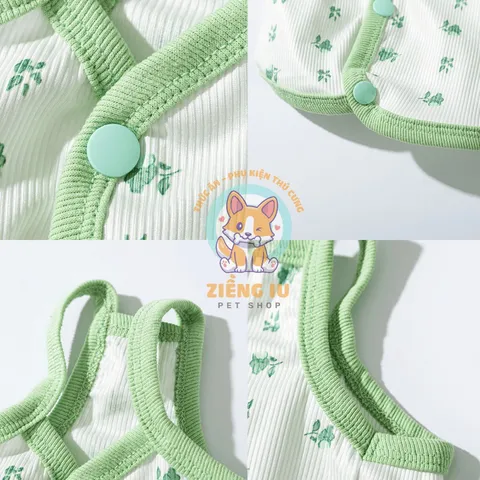 Áo Hai Dây Hoa Nhí (Tặng kẹp nơ nhỏ) - Áo cho cún, mèo - Phụ kiện chó mèo - Ziềng iu Petshop