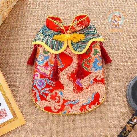Áo Tết Như Ý - Cát Tường (Tặng kẹp nơ), Áo Tết cho thú cưng - Áo, váy cho chó mèo, thú cưng - Ziềng iu Petshop