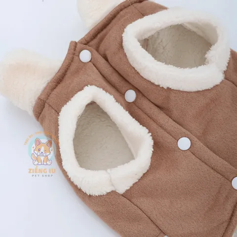 Áo Gile Nơ Da Lộn (Tặng kẹp nơ) cho thú cưng - Áo, váy cho chó mèo, thú cưng - Ziềng iu Petshop
