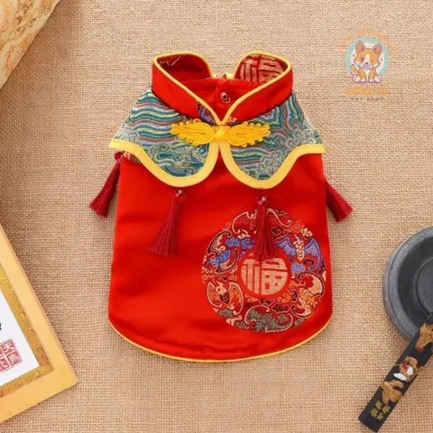 Áo Tết Như Ý - Cát Tường (Tặng kẹp nơ), Áo Tết cho thú cưng - Áo, váy cho chó mèo, thú cưng - Ziềng iu Petshop