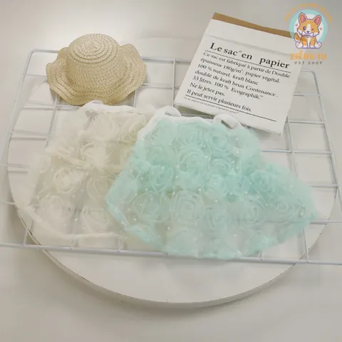 Váy Ren Kiêu Sa (Tặng kẹp nơ) cho thú cưng - Áo, váy cho chó mèo, thú cưng - Ziềng iu Petshop