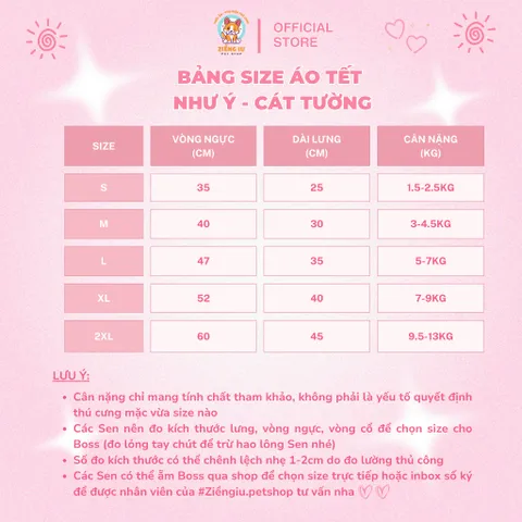 Áo Tết Như Ý - Cát Tường (Tặng kẹp nơ), Áo Tết cho thú cưng - Áo, váy cho chó mèo, thú cưng - Ziềng iu Petshop