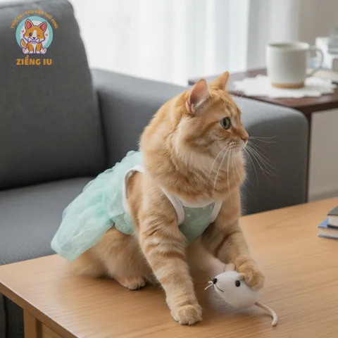 Váy Ren Kiêu Sa (Tặng kẹp nơ) cho thú cưng - Áo, váy cho chó mèo, thú cưng - Ziềng iu Petshop