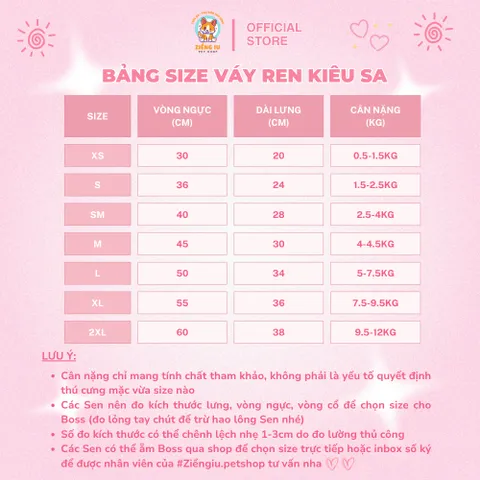Váy Ren Kiêu Sa (Tặng kẹp nơ) cho thú cưng - Áo, váy cho chó mèo, thú cưng - Ziềng iu Petshop