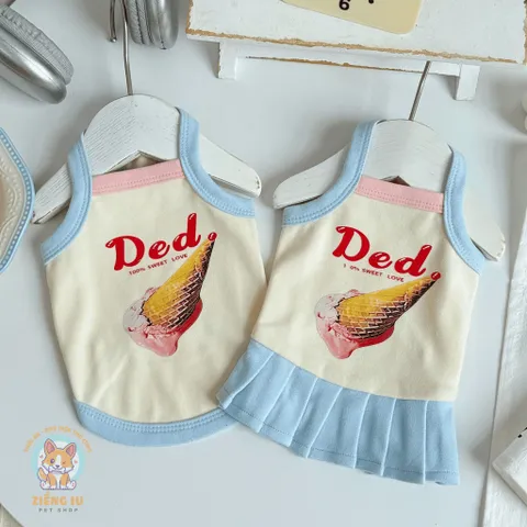 Váy/Áo Kem Ngọt Ngào (Tặng kẹp nơ) - Áo, váy cho chó mèo, thú cưng - Ziềng iu Petshop