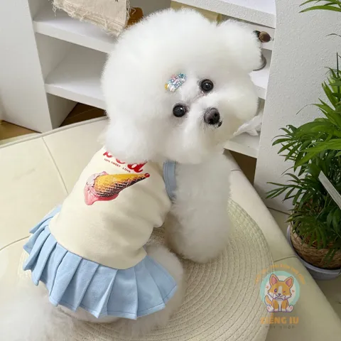 Váy/Áo Kem Ngọt Ngào (Tặng kẹp nơ) - Áo, váy cho chó mèo, thú cưng - Ziềng iu Petshop