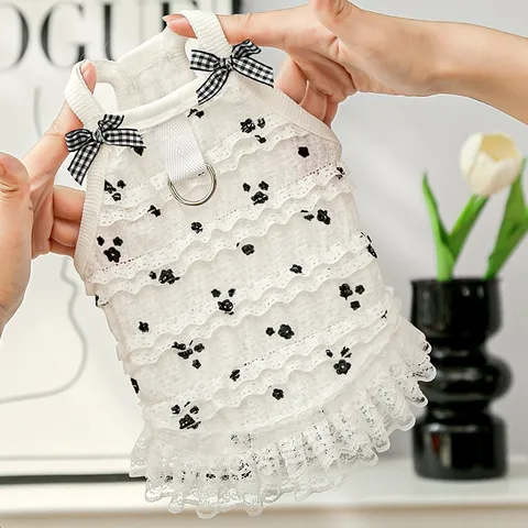 Váy Mây Trắng Ren (Tặng kẹp nơ) - Áo, váy cho chó mèo, thú cưng - Ziềng iu Petshop