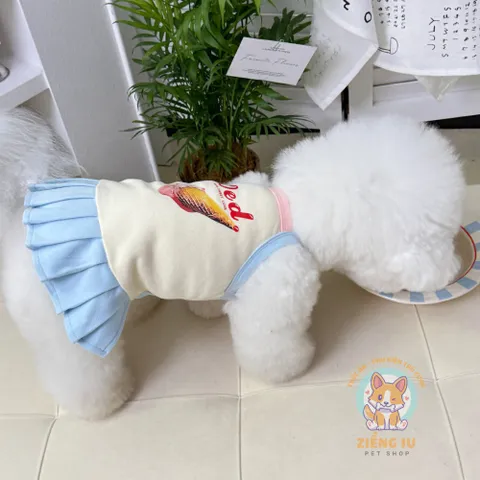 Váy/Áo Kem Ngọt Ngào (Tặng kẹp nơ) - Áo, váy cho chó mèo, thú cưng - Ziềng iu Petshop