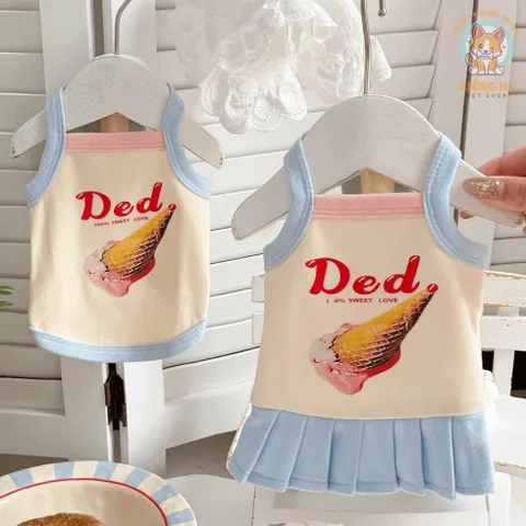 Váy/Áo Kem Ngọt Ngào (Tặng kẹp nơ) - Áo, váy cho chó mèo, thú cưng - Ziềng iu Petshop