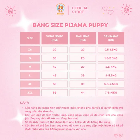 Áo Pijama Puppy (Tặng kẹp nơ) cho thú cưng - Áo, váy cho chó mèo, thú cưng - Ziềng iu Petshop