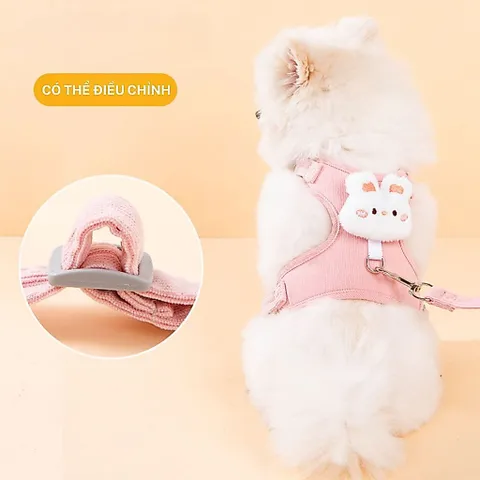 Dây dắt Thỏ Trắng- Dây dắt cho chó mèo, dây dắt thú cưng - Ziềng iu Petshop