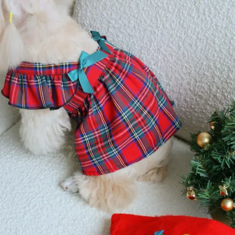 Váy Kẻ Royal (Tặng kẹp nơ) - Áo, váy cho chó mèo, thú cưng - Ziềng iu Petshop