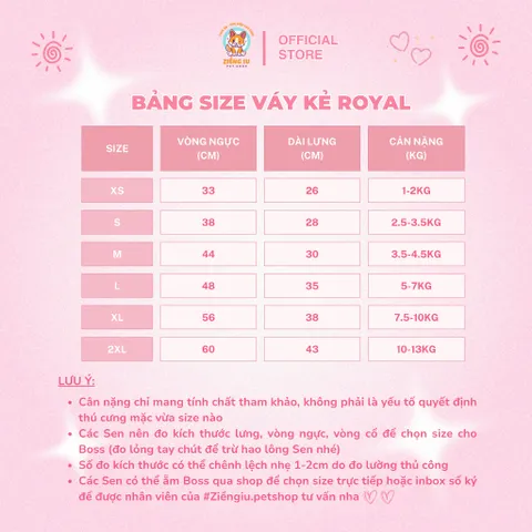Váy Kẻ Royal (Tặng kẹp nơ) - Áo, váy cho chó mèo, thú cưng - Ziềng iu Petshop