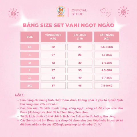 Set Vani Ngọt Ngào (kèm túi + kẹp nơ) - Áo, váy cho chó mèo, thú cưng - Ziềng iu Petshop