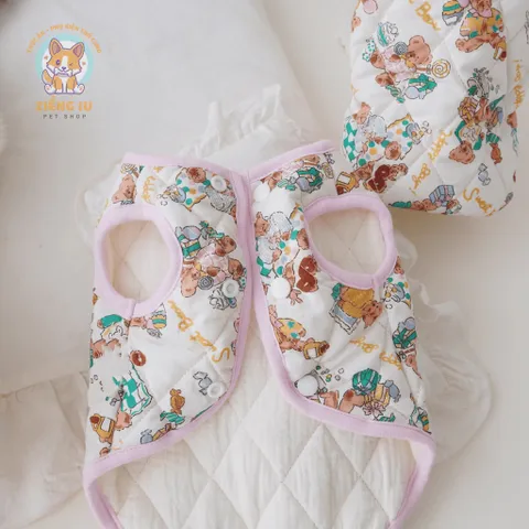 Áo khoác gile Cute chần bông (Tặng kẹp nơ) cho thú cưng - Áo, váy cho chó mèo, thú cưng - Ziềng iu Petshop