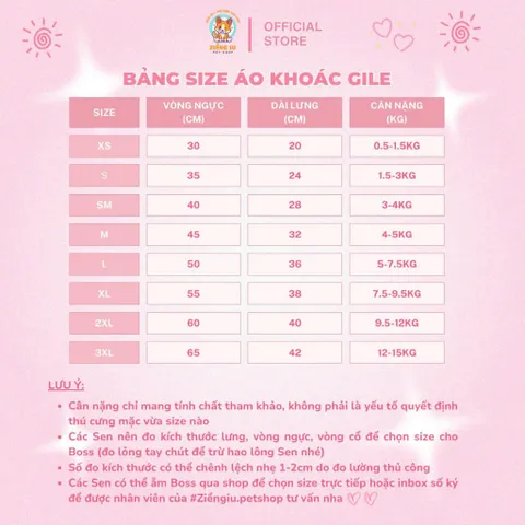 Áo khoác gile Cute chần bông (Tặng kẹp nơ) cho thú cưng - Áo, váy cho chó mèo, thú cưng - Ziềng iu Petshop