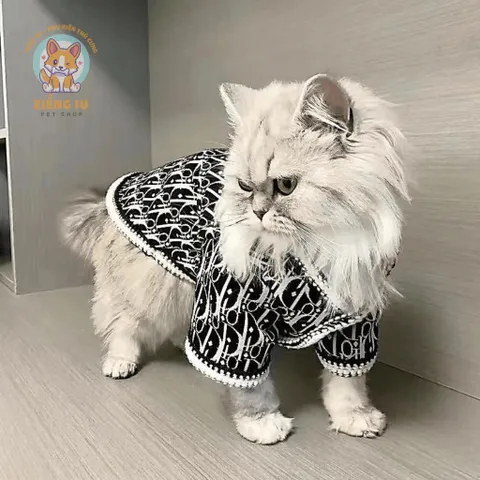 Áo Nỉ Len Cardigan D.i.or (Tặng kẹp nơ) cho thú cưng - Áo, váy cho chó mèo, thú cưng - Ziềng iu Petshop