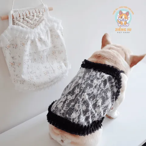 Váy ren hoa nhí sẹcxy (Tặng kẹp nơ) cho thú cưng - Áo, váy cho chó mèo, thú cưng - Ziềng iu Petshop