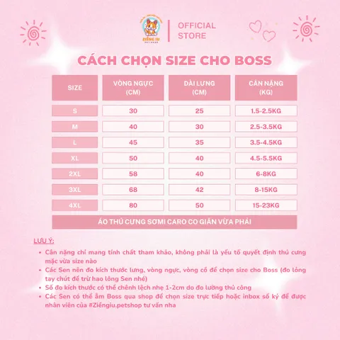 Áo thú cưng Sơmi kẻ caro - Áo cho chó mèo, thú cưng - Có Size chó lớn - Ziềng iu Petshop