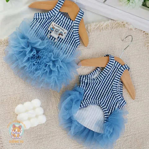 Váy Quý Cô Gingham (Tặng kẹp nơ) - Áo, váy cho chó mèo, thú cưng - Ziềng iu Petshop