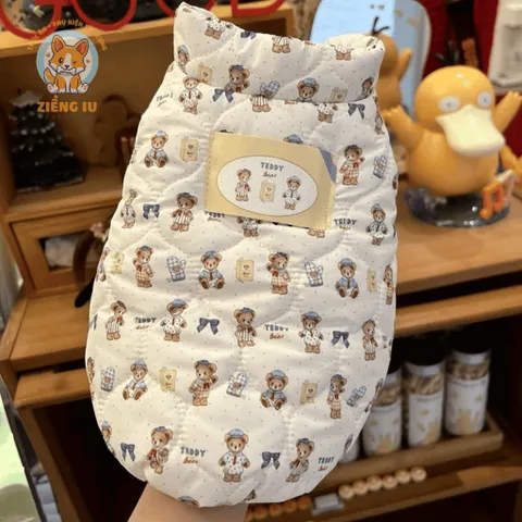 Áo Khoác Teddy Bear lót lông (Tặng kẹp nơ) cho thú cưng - Áo, váy cho chó mèo, thú cưng - Ziềng iu Petshop